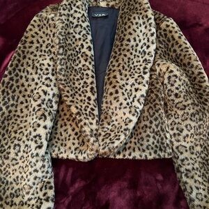 Vix Animal Print Teddy Jacket